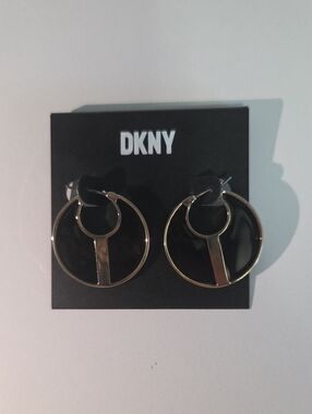 DKNY Gold Double-Ring Drop Earrings